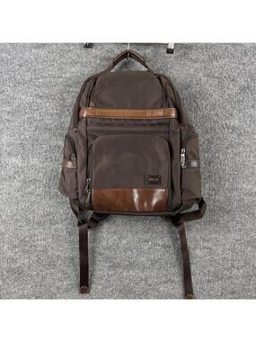 Velez Mens Leather Backpack Brown Soft Case Travel Daypack Office Work Casual
